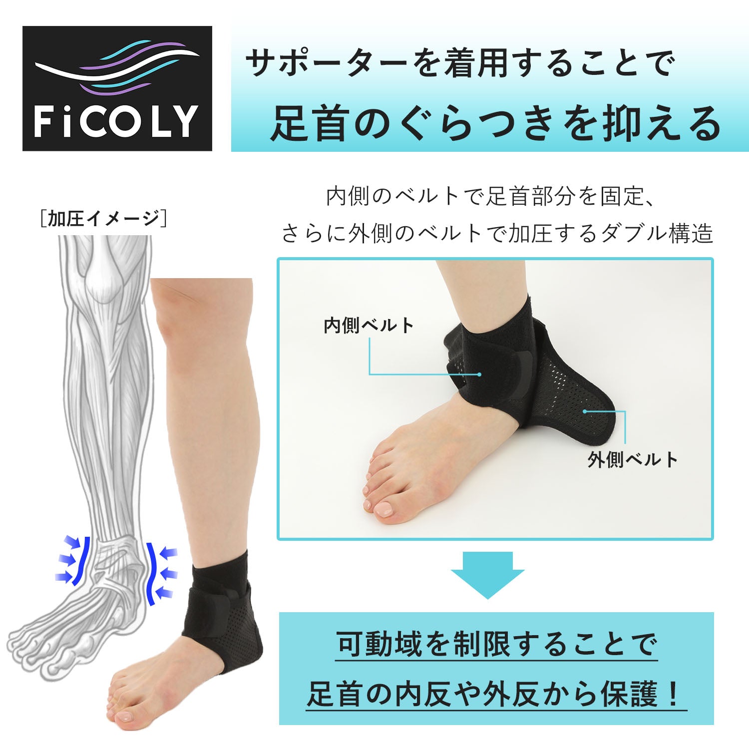 足首サポーター FFO-3 - FiCOLY(フィコリー)公式オンラインストア 足首サポーター FFO-3 - FiCOLY(フィコリー)公式オンラインストア
