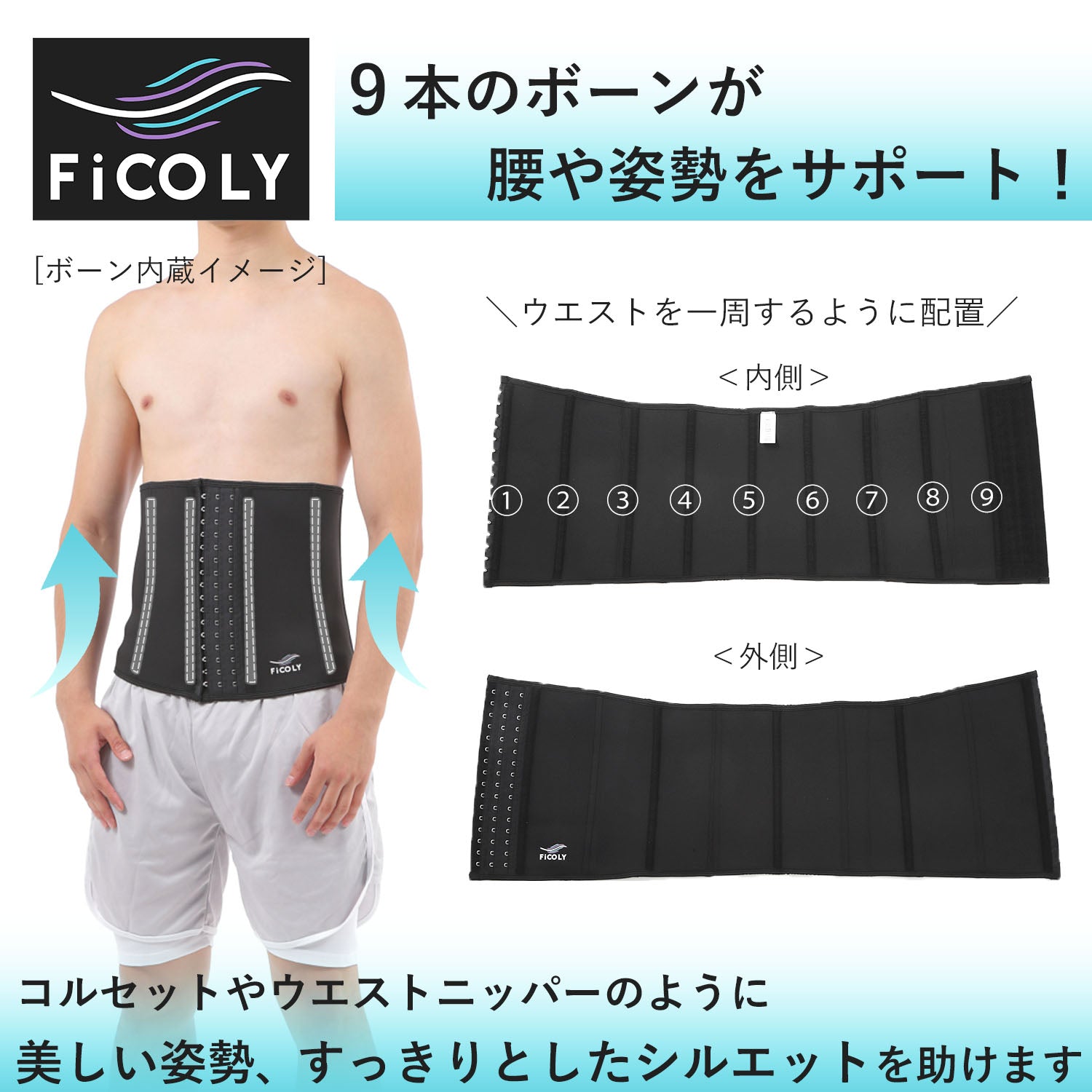 シェイプアップベルト メンズ FSWM-2 - FiCOLY（フィコリー）公式